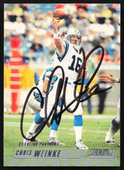Chris Weinke Autographed 2002 Stadium Club Card #4 Carolina Panthers SKU #261396