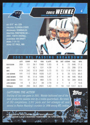 Chris Weinke Autographed 2002 Stadium Club Card #4 Carolina Panthers SKU #261396
