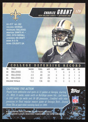 Charles Grant Autographed 2002 Stadium Club Card #129 New Orleans Saints SKU #261397