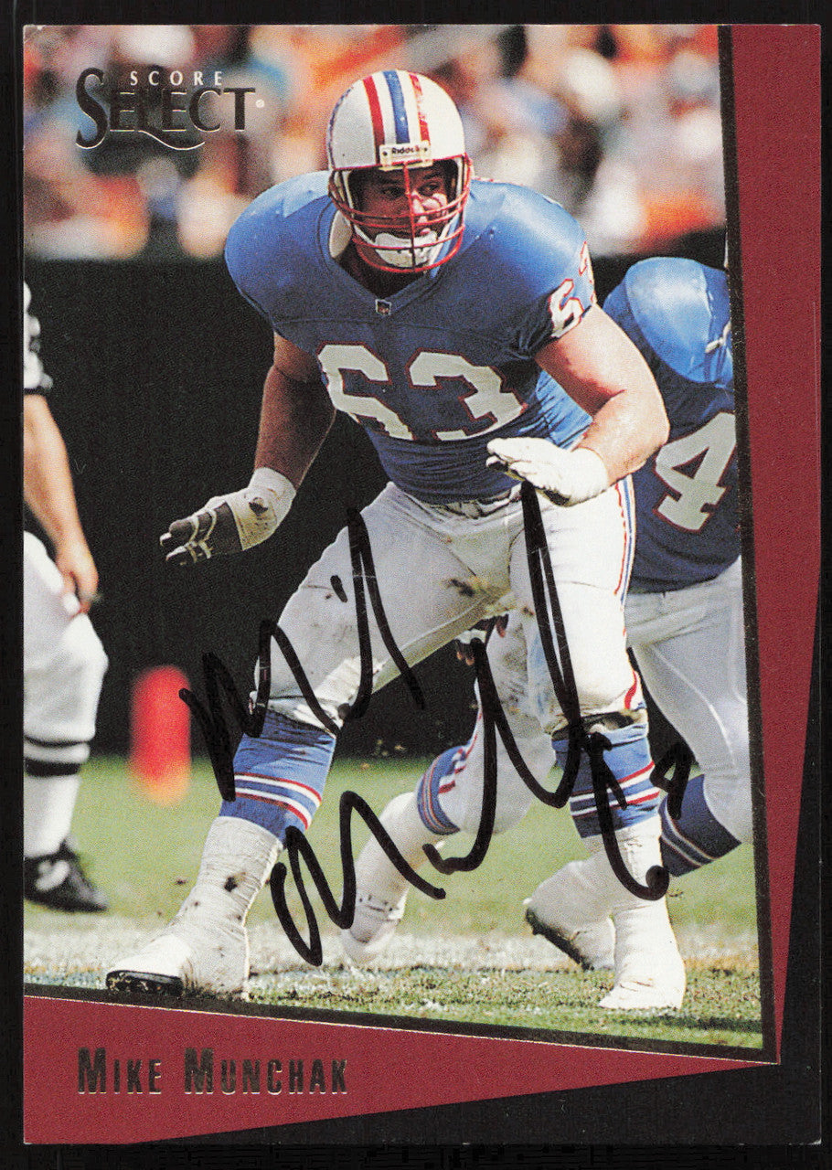 Mike Munchak Autographed 1993 Score Select Card #165 Houston Oilers SKU #260853