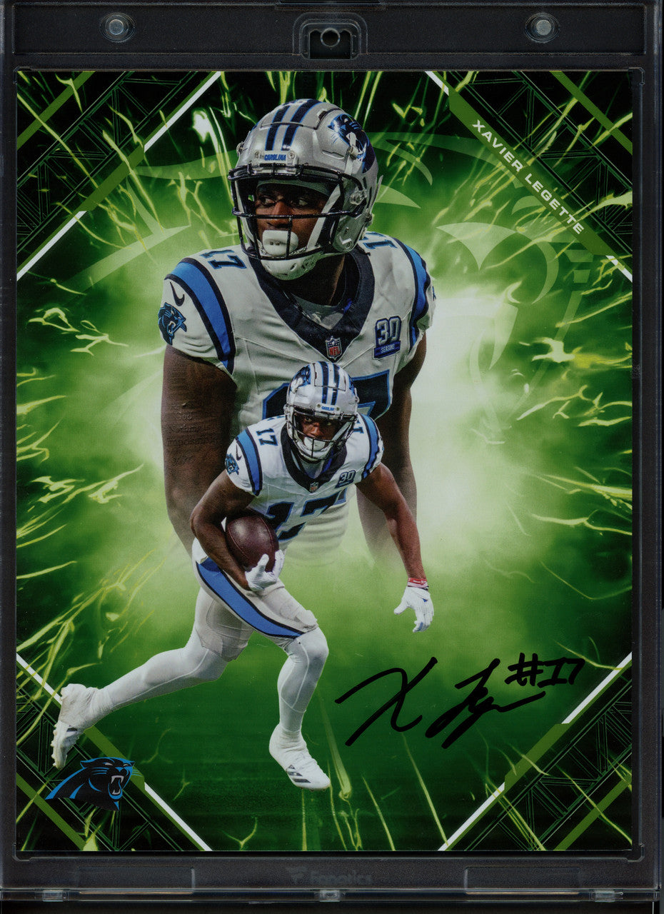 Xavier Legette Autographed 2025 Under Wraps NFL Emanate Green Card Carolina Panthers #91/99 Fanatics Holo #BB14601167