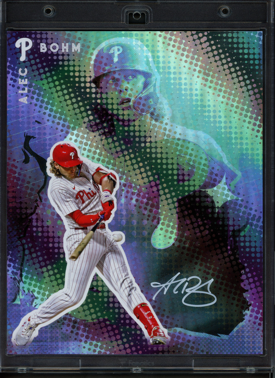 Alec Bohm Autographed 2025 Under Wraps MLB Emanate Halftone Short Edition Card Philadelphia Phillies Fanatics Holo #RJ89842212