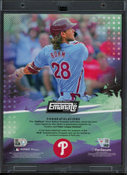 Alec Bohm Autographed 2025 Under Wraps MLB Emanate Halftone Short Edition Card Philadelphia Phillies Fanatics Holo #RJ89842212