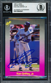Ken Griffey Jr. Autographed 1989 Classic Travel Rookie Card #193 Seattle Mariners Beckett BAS #19664941