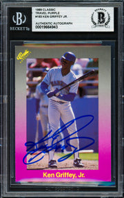 Ken Griffey Jr. Autographed 1989 Classic Travel Rookie Card #193 Seattle Mariners Beckett BAS #19664943