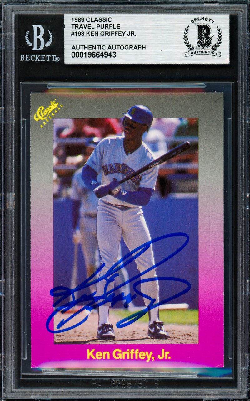 Ken Griffey Jr. Autographed 1989 Classic Travel Rookie Card #193 Seattle Mariners Beckett BAS #19664943