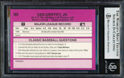 Ken Griffey Jr. Autographed 1989 Classic Travel Rookie Card #193 Seattle Mariners Beckett BAS #19664943