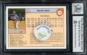 Derek Jeter Autographed 1992 Front Row Rookie Card #55 New York Yankees Auto Grade Gem Mint 10 Beckett BAS #19658743