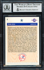 Derek Jeter Autographed 1992 Upper Deck Minor League Rookie Card #5 New York Yankees Auto Grade Gem Mint 10 Beckett BAS #19659539
