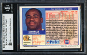 Sam Mills Autographed 1989 Pro Set Card #274 New Orleans Saints Beckett BAS #19664815