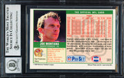 Joe Montana Autographed 1989 Pro Set Card #381 San Francisco 49ers Auto Grade Gem Mint 10 Beckett BAS #19659591