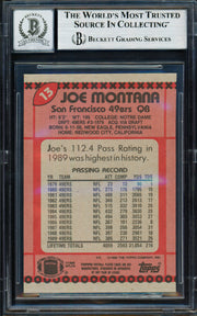 Joe Montana Autographed 1990 Topps Card #13 San Francisco 49ers Auto Grade Gem Mint 10 Beckett BAS #19662617