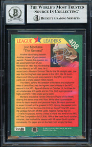 Joe Montana Autographed 1991 Fleer Card #408 San Francisco 49ers Auto Grade Gem Mint 10 Beckett BAS #19662599