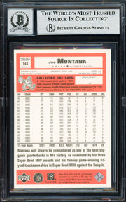 Joe Montana Autographed 1999 Upper Deck Retro Card #144 San Francisco 49ers Auto Grade Gem Mint 10 Beckett BAS #19662953