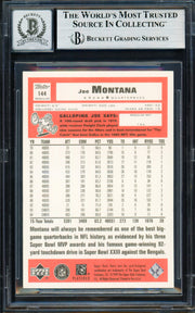 Joe Montana Autographed 1999 Upper Deck Retro Card #144 San Francisco 49ers Auto Grade Gem Mint 10 Beckett BAS #19662951
