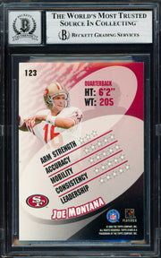 Joe Montana Autographed 2000 Topps Stars Card #123 San Francisco 49ers Auto Grade Gem Mint 10 Beckett BAS #19663653