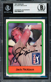 Jack Nicklaus Autographed 1981 Donruss Rookie Card #13 Auto Grade Gem Mint 10 Beckett BAS #19664707
