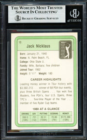 Jack Nicklaus Autographed 1981 Donruss Rookie Card #13 Auto Grade Gem Mint 10 Beckett BAS #19664707