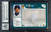 Ichiro Suzuki Autographed 2001 Topps Rookie Card #726 Seattle Mariners Auto Grade Gem Mint 10 "HOF 25" Beckett BAS #19663951