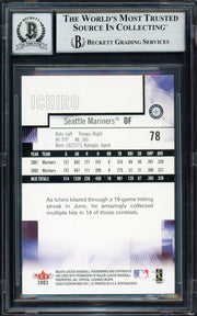 Ichiro Suzuki Autographed 2003 Fleer Mystique Rookie Card #78 Seattle Mariners Auto Grade Gem Mint 10 Beckett BAS #19658579