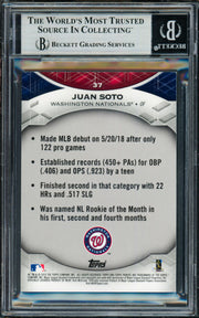 Juan Soto Autographed 2019 Topps Tribute Card #37 New York Mets Beckett BAS #18969281