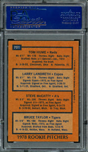 Tom Hume, Steve McCatty & Bruce Taylor Autographed 1978 Topps Rookie Card #701 PSA/DNA #83308981