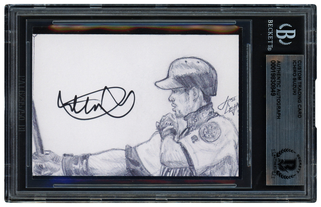 Ichiro Suzuki Autographed 2025 Hall of Fame Card Seattle Mariners Artist Jose Ceja #/51 Beckett BAS Stock #262300