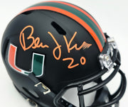 Bernie Kosar Autographed Miami Dolphins Eclipse Black Speed Mini Helmet (Smudged) JSA Witness #WC375697