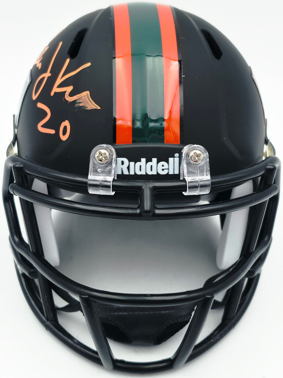 Bernie Kosar Autographed Miami Dolphins Eclipse Black Speed Mini Helmet (Smudged) JSA Witness #WC375697