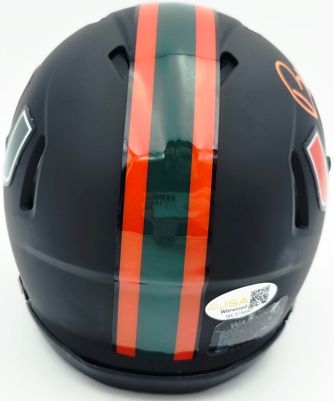 Bernie Kosar Autographed Miami Dolphins Eclipse Black Speed Mini Helmet (Smudged) JSA Witness #WC375697