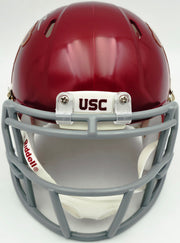 Jordan Addison Autographed USC Trojans Red Speed Mini Helmet Beckett BAS QR #BW00836