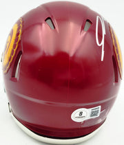 Jordan Addison Autographed USC Trojans Red Speed Mini Helmet Beckett BAS QR #BW00836