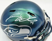 Sam Darnold Autographed Seattle Seahawks Green Rivalries Speed Mini Helmet (Smudged) Beckett BAS Witness #4W539946