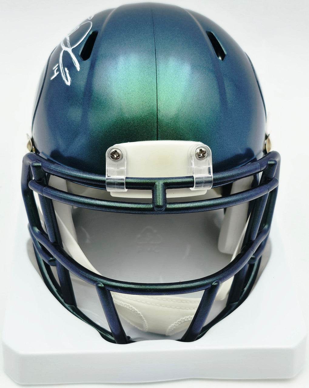 Sam Darnold Autographed Seattle Seahawks Green Rivalries Speed Mini Helmet (Smudged) Beckett BAS Witness #4W539946