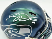 Sam Darnold Autographed Seattle Seahawks Green Rivalries Speed Mini Helmet (Smudged) Beckett BAS Witness #4W539944