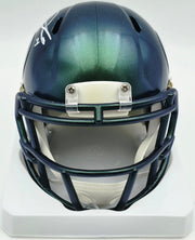 Sam Darnold Autographed Seattle Seahawks Green Rivalries Speed Mini Helmet (Smudged) Beckett BAS Witness #4W539944