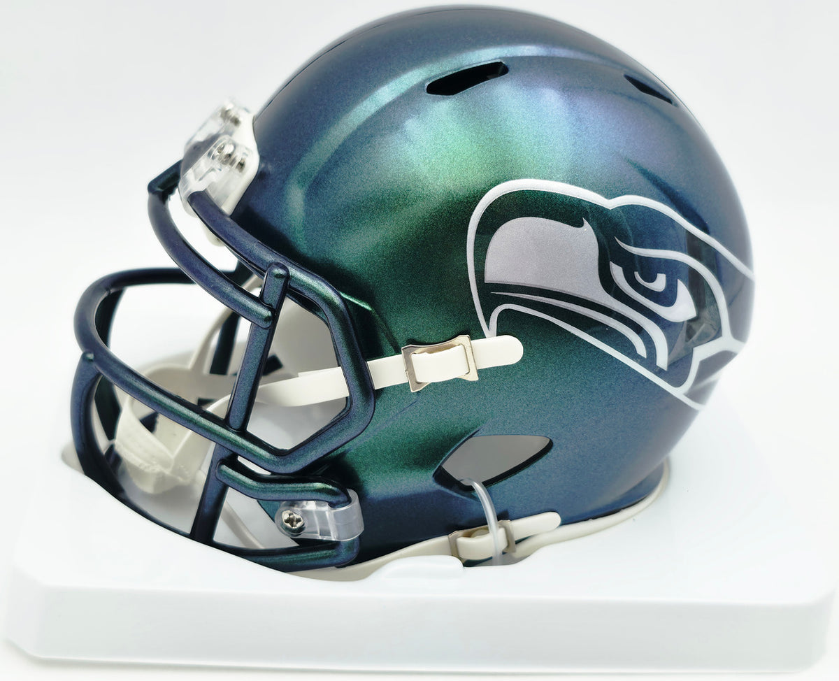 Sam Darnold Autographed Seattle Seahawks Green Rivalries Speed Mini Helmet (Smudged) Beckett BAS Witness #4W539944