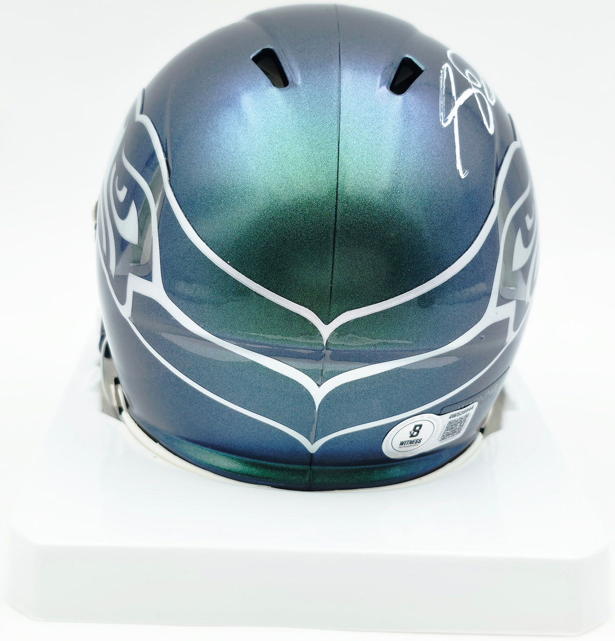 Sam Darnold Autographed Seattle Seahawks Green Rivalries Speed Mini Helmet (Smudged) Beckett BAS Witness #4W539944