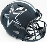 George Pickens Autographed Dallas Cowboys Eclipse Black Full Size Speed Replica Helmet (Scratches) JSA #WC502002