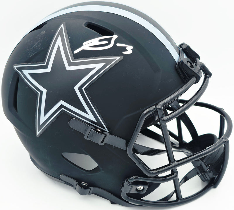 George Pickens Autographed Dallas Cowboys Eclipse Black Full Size Speed Replica Helmet (Scratches) JSA #WC502002