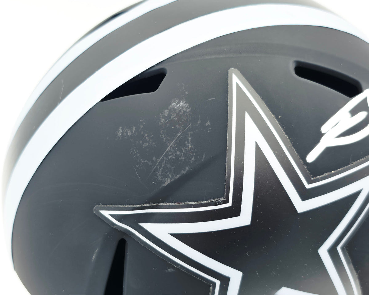 George Pickens Autographed Dallas Cowboys Eclipse Black Full Size Speed Replica Helmet (Scratches) JSA #WC502002