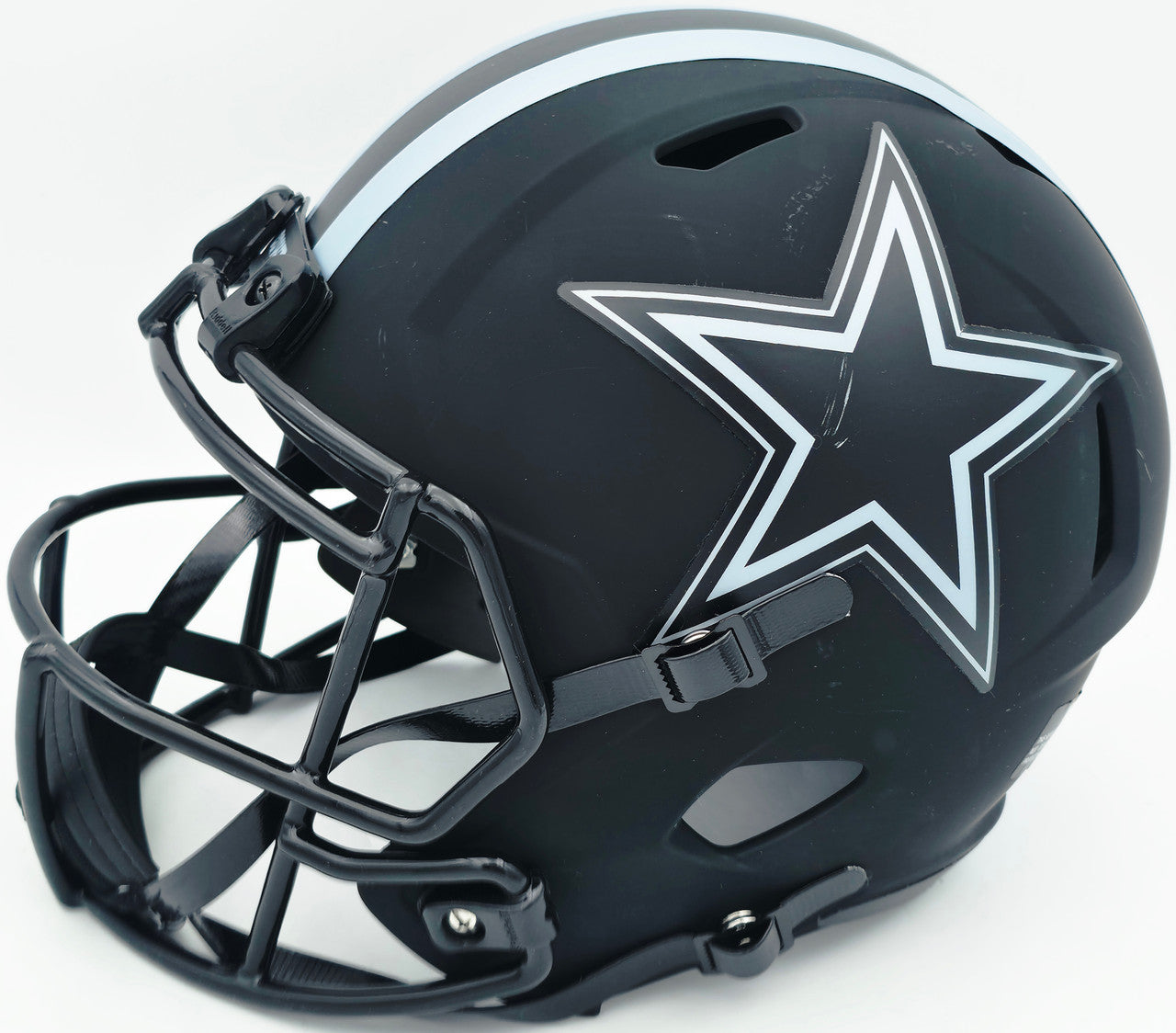 George Pickens Autographed Dallas Cowboys Eclipse Black Full Size Speed Replica Helmet (Scratches) JSA #WC502002