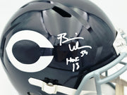 Brian Urlacher Autographed Chicago Bears Blue Full Size Speed Replica Helmet "HOF 18" Beckett BAS Witness #1W879054