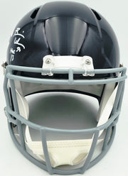 Brian Urlacher Autographed Chicago Bears Blue Full Size Speed Replica Helmet "HOF 18" Beckett BAS Witness #1W879054