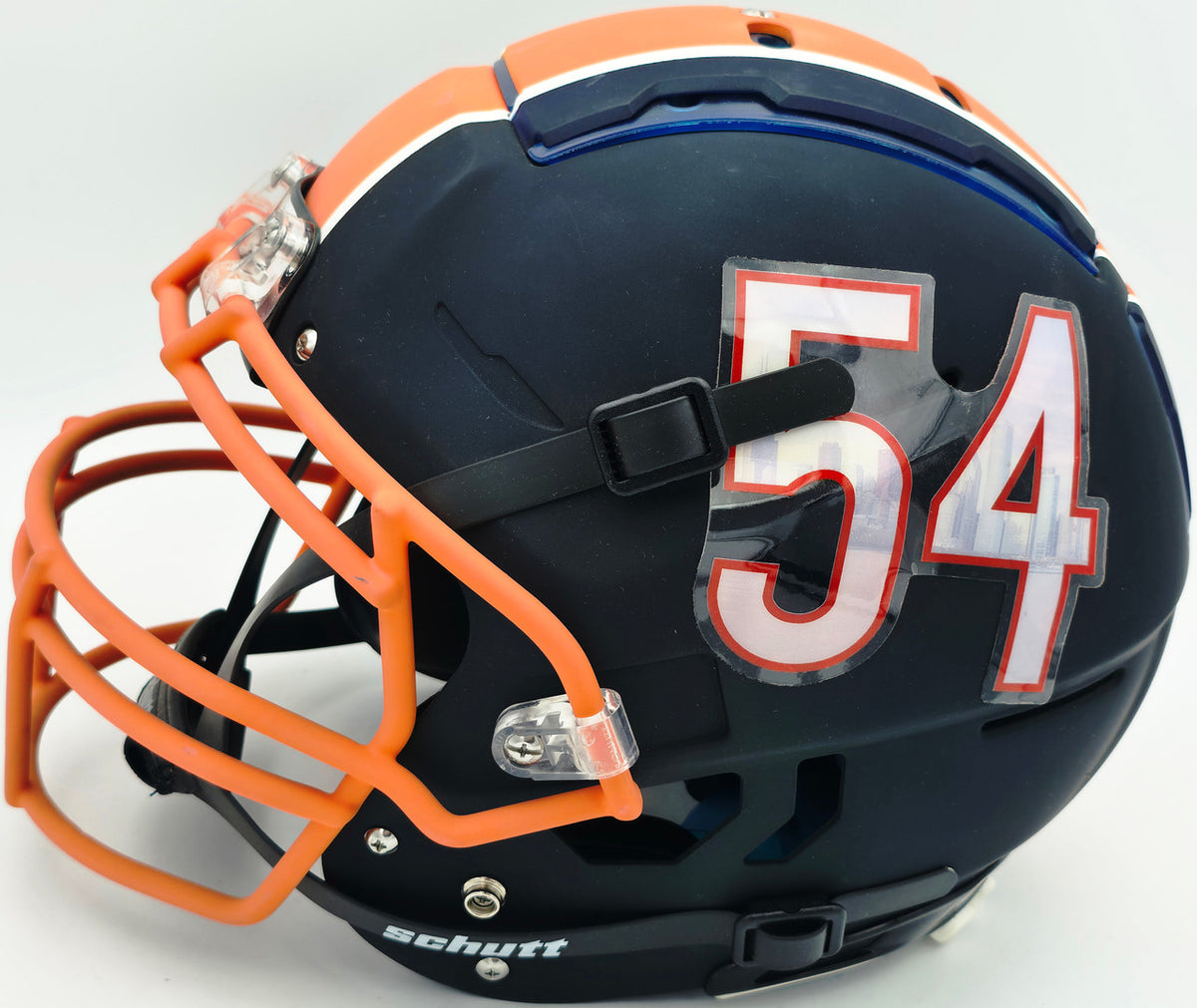 Brian Urlacher Autographed Black & Orange SpeedFlex Authentic Schutt Full Size Helmet Chicago Bears "Bear Down Chicago, #1/1" Beckett BAS Witness #4W469043