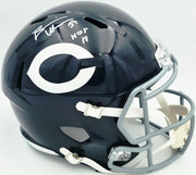 Brian Urlacher Autographed Chicago Bears Blue Full Size Speed Replica Helmet "HOF 18" Beckett BAS Witness #4W469051