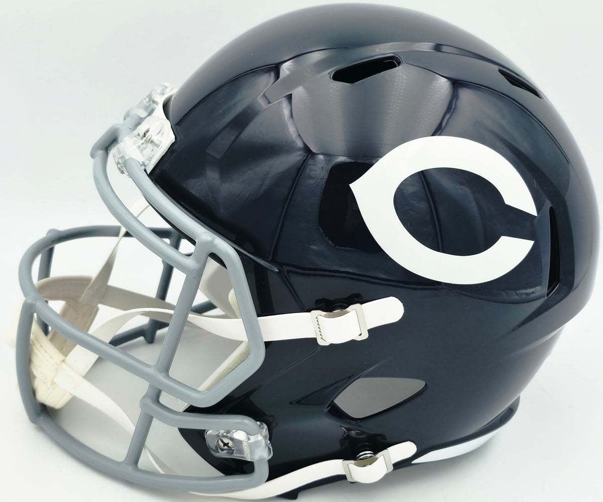 Brian Urlacher Autographed Chicago Bears Blue Full Size Speed Replica Helmet "HOF 18" Beckett BAS Witness #4W469051