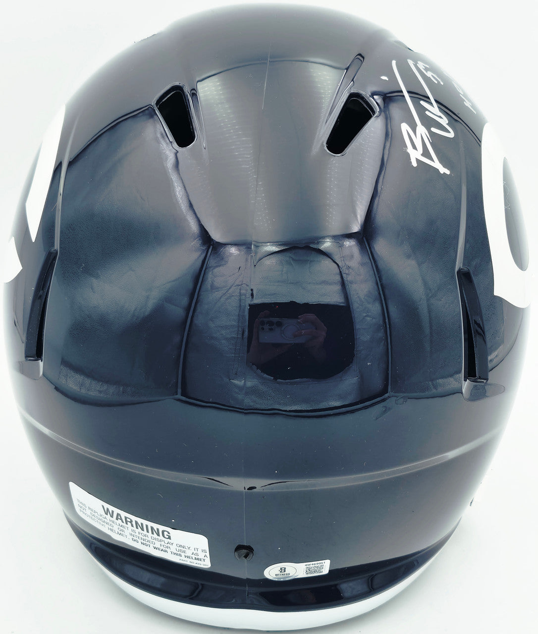 Brian Urlacher Autographed Chicago Bears Blue Full Size Speed Replica Helmet "HOF 18" Beckett BAS Witness #4W469051