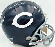 Dick Butkus, Mike Singletary and Brian Urlacher Autographed Chicago Bears Blue Full Size Replica Helmet "HOF" #40/500 Beckett BAS #G05473