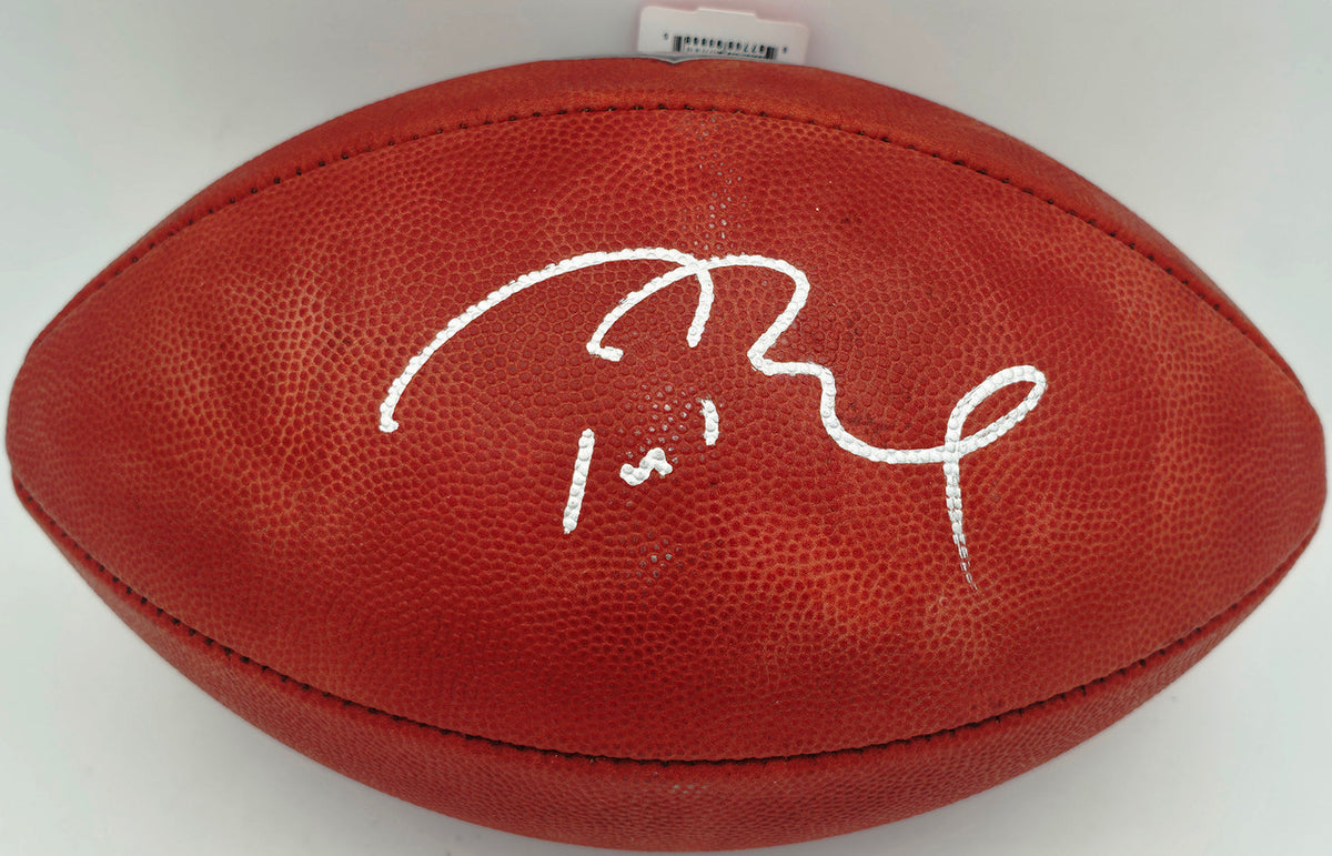 Tom Brady Autographed Official NFL Leather Game Football New England Patriots Fanatics Holo #B136426